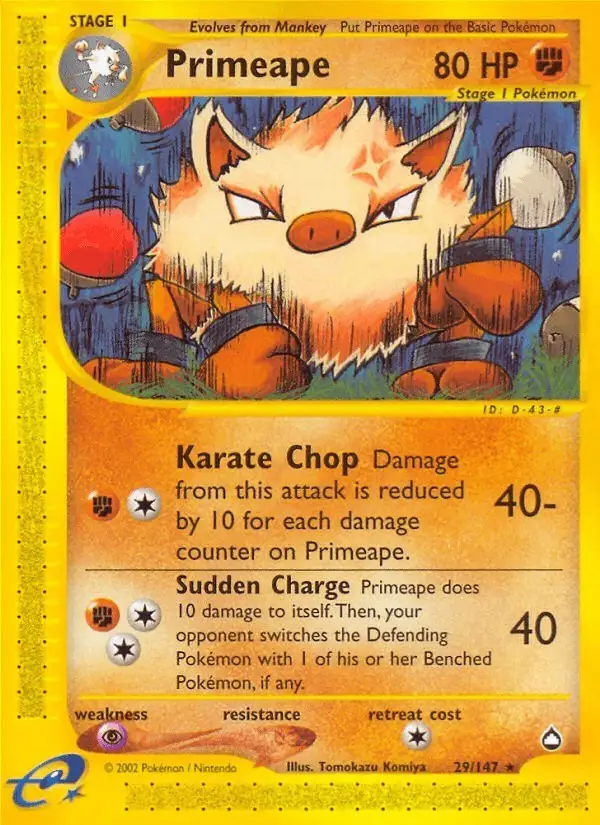 Primeape #29 Aquapolis PSA 10