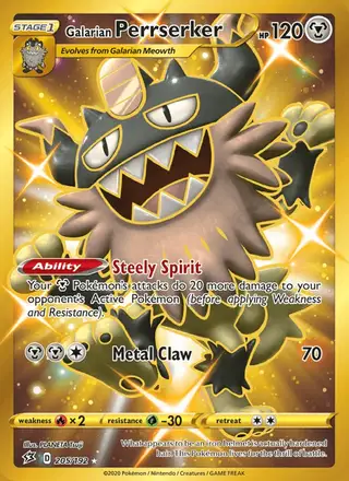 Galarian Perrserker #205 Rebel Clash PSA 10