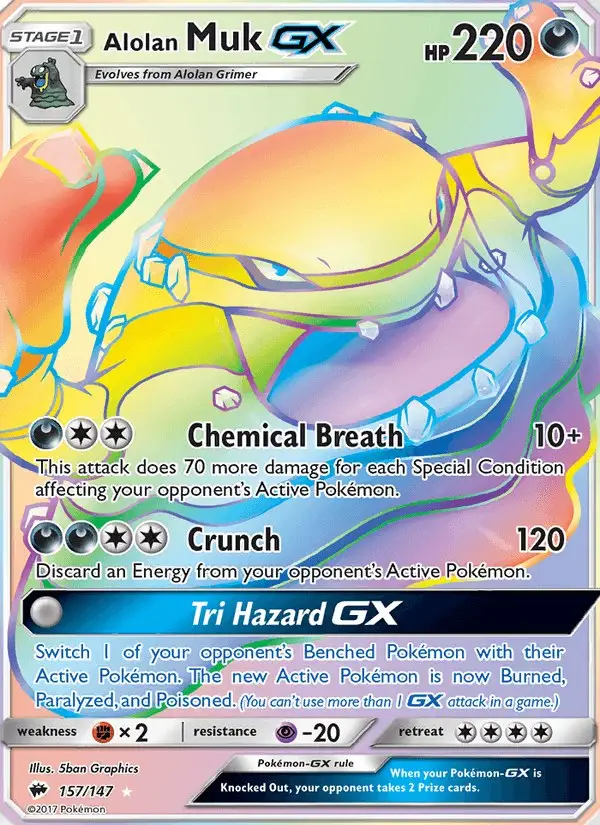 Alolan Muk GX #157 Burning Shadows PSA 10