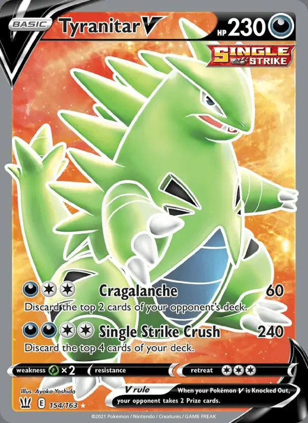 Tyranitar V #154 Battle Styles PSA 10