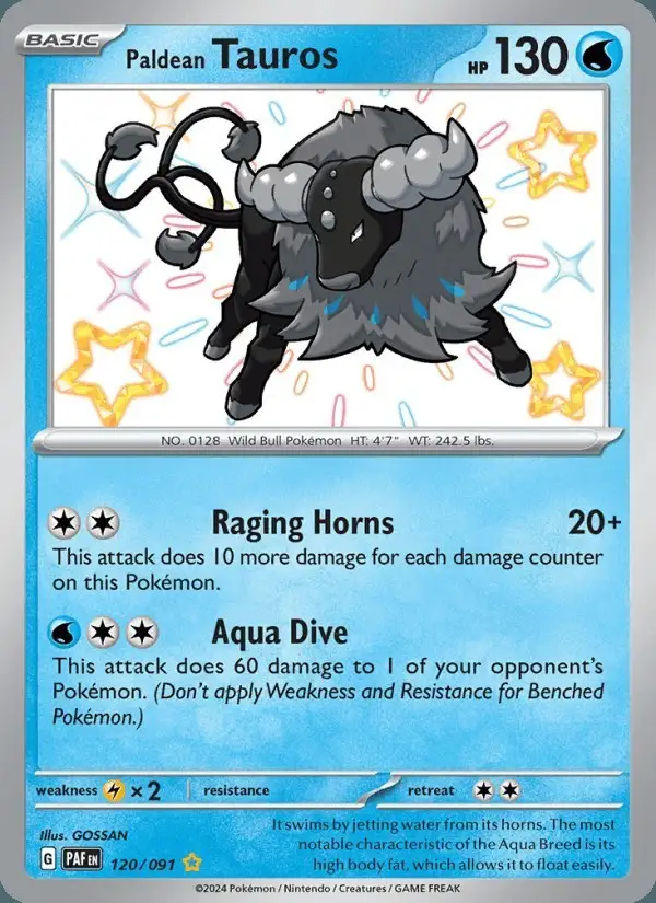 Paldean Tauros #120 Paldean Fates PSA 10