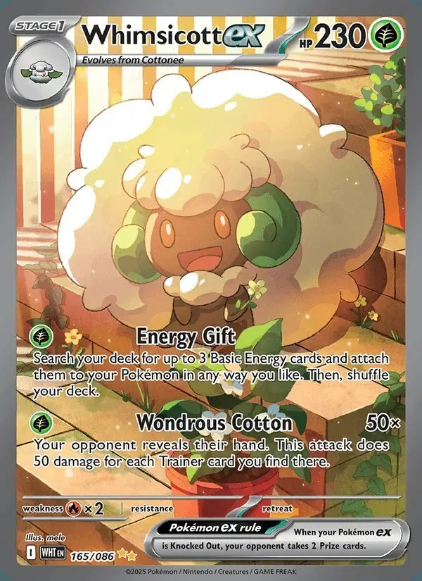 Whimsicott ex #165 White Flare PSA 10