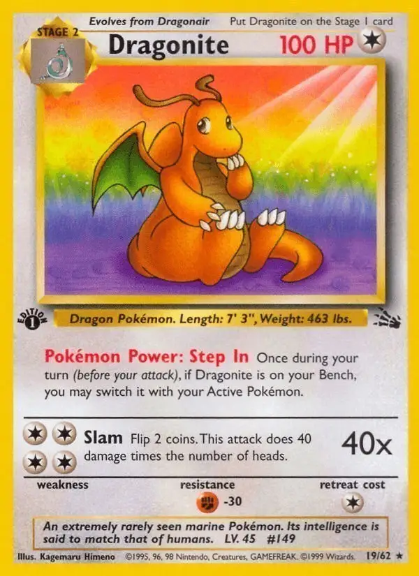 Dragonite #19 Fossil PSA 10