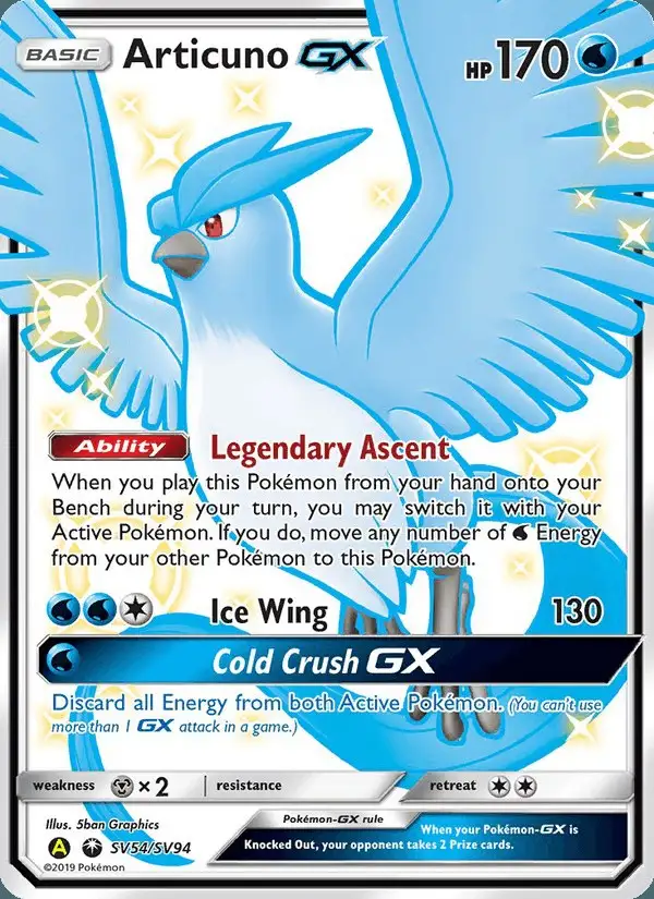 Articuno-GX #SV54 Hidden Fates Shiny Vault PSA 10