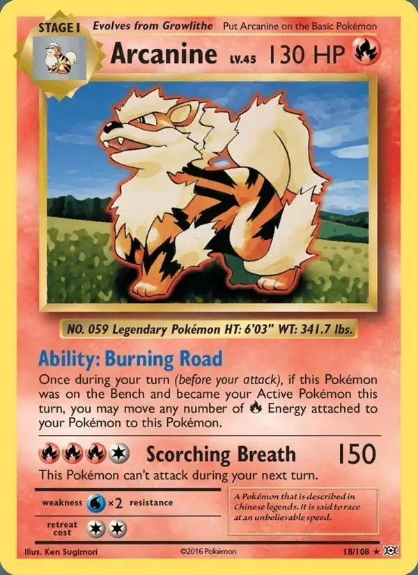 Arcanine #18 Evolutions PSA 10