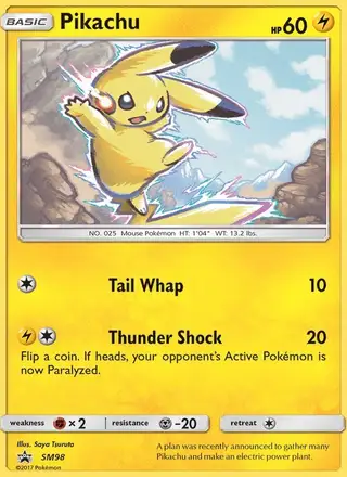 Pikachu #SM98 SM Black Star Promos PSA 10