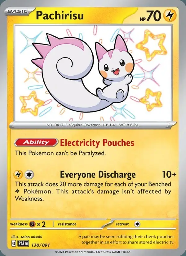 Pachirisu #138 Paldean Fates PSA 10