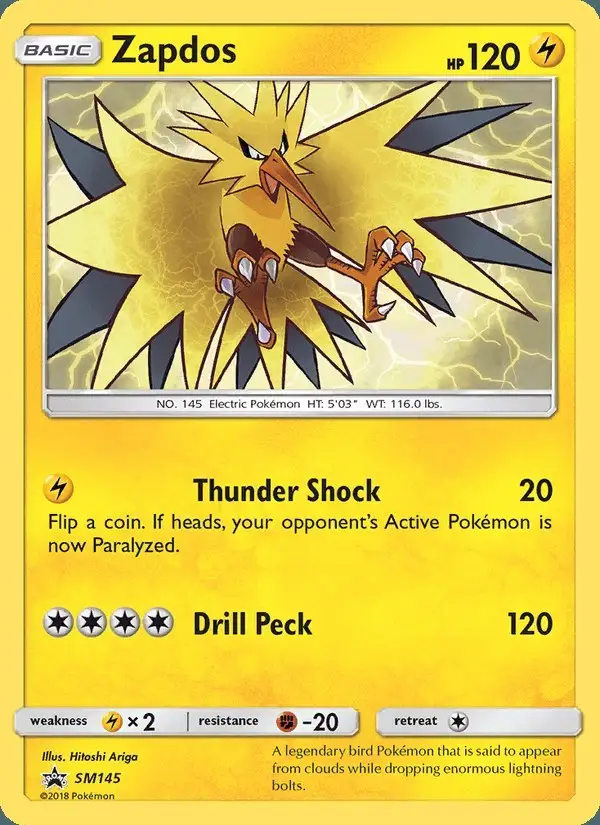 Zapdos #SM145 SM Black Star Promos PSA 10