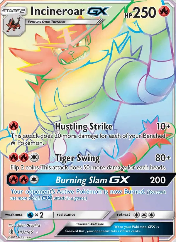 Incineroar GX #147 Guardians Rising PSA 10