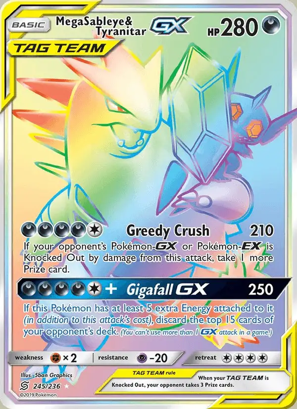 Mega Sableye & Tyranitar GX #245 Unified Minds PSA 10