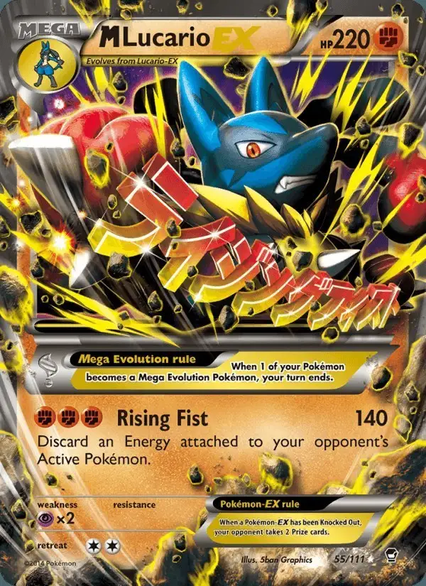 M Lucario EX #55 Furious Fists PSA 10