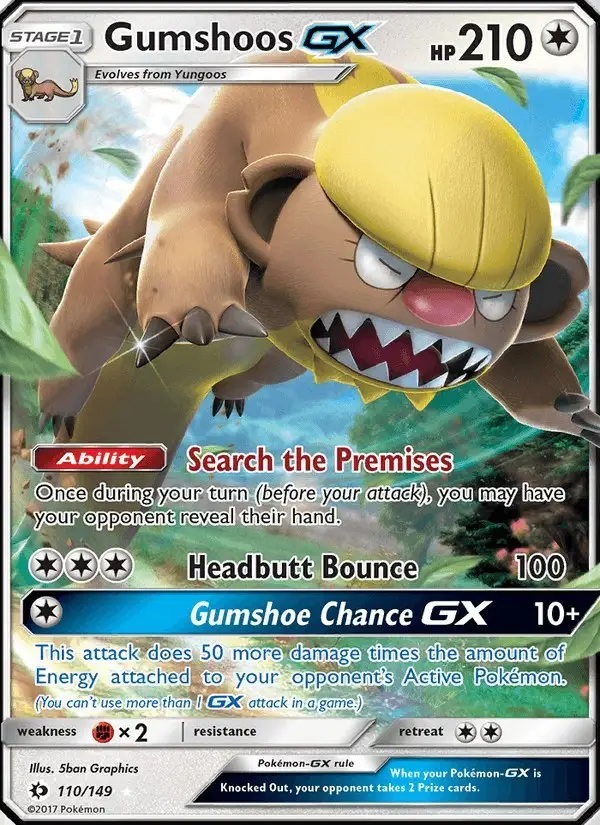 Gumshoos GX #110 Sun & Moon PSA 10