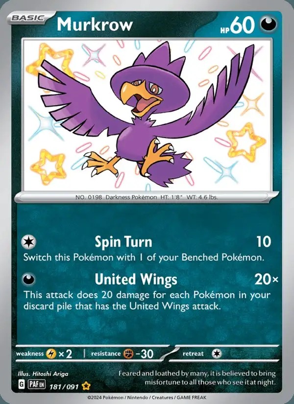 Murkrow #181 Paldean Fates PSA 10