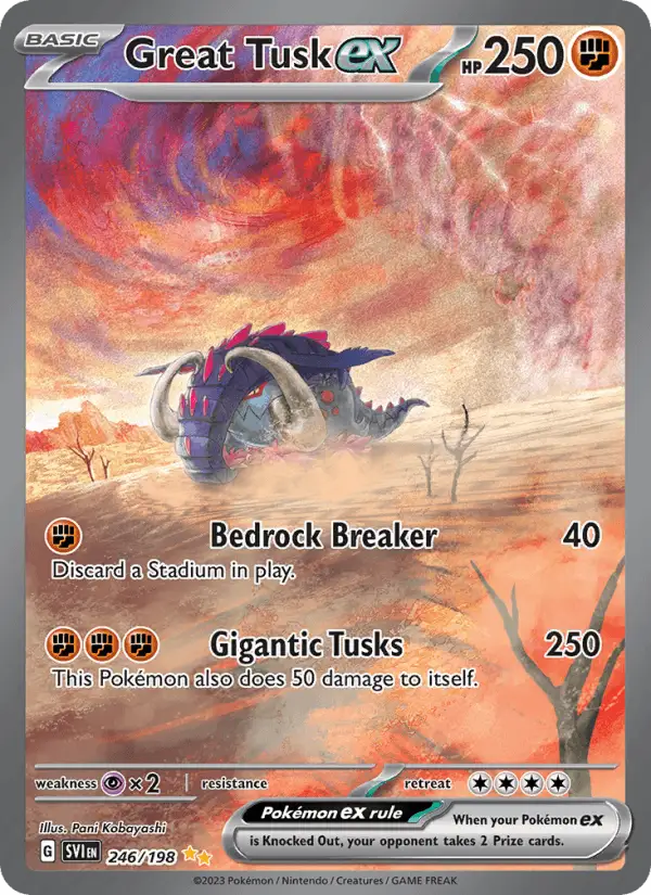 Great Tusk ex #246 Scarlet & Violet PSA 10