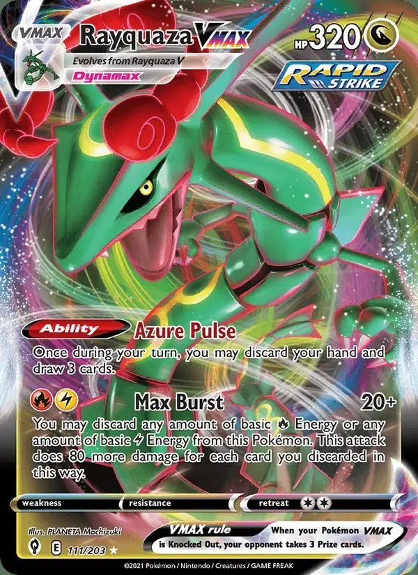 Rayquaza VMAX #111 Evolving Skies PSA 10