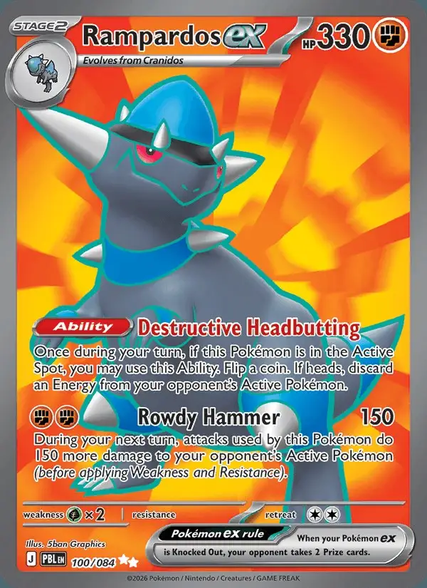 Rampardos ex #100 Pitch Black PSA 10
