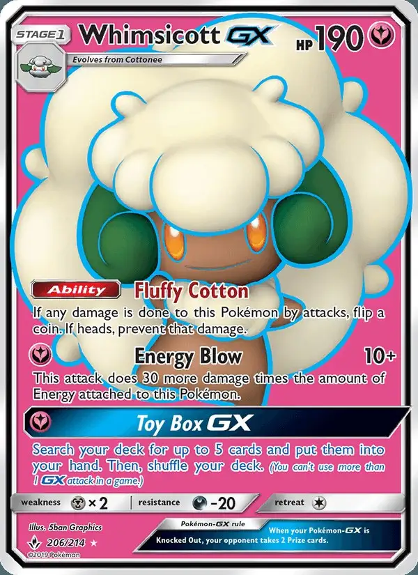 Whimsicott GX #206 Unbroken Bonds PSA 10
