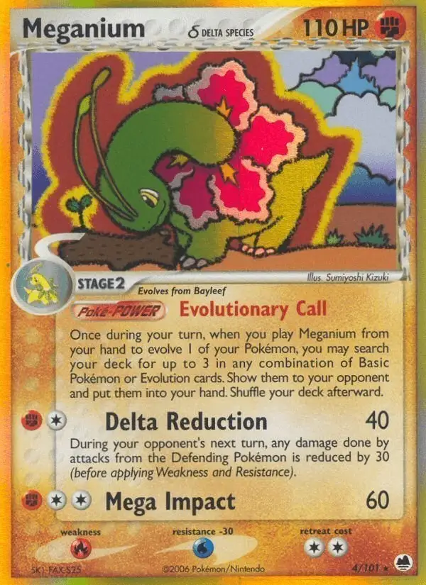Meganium δ #4 Dragon Frontiers PSA 10