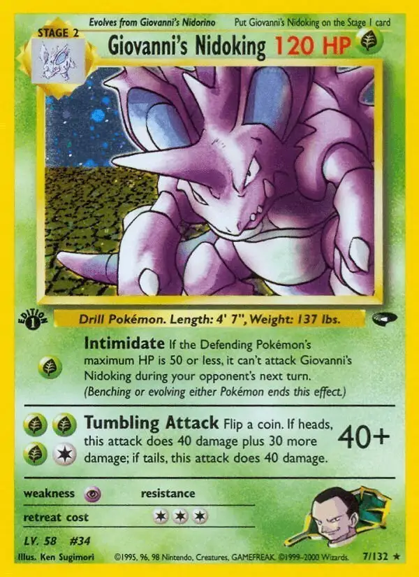 Giovanni's Nidoking #7 Gym Challenge PSA 10