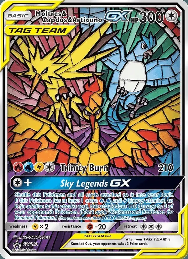Moltres & Zapdos & Articuno GX #SM210 SM Black Star Promos PSA 10