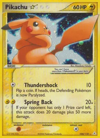Pikachu Star #104 Holon Phantoms PSA 10