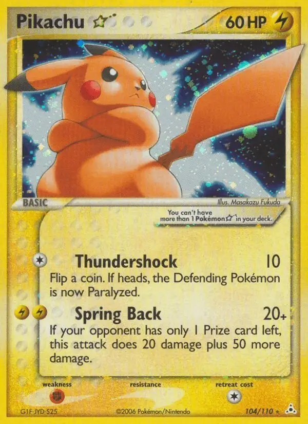 Pikachu Star #104 Holon Phantoms PSA 10