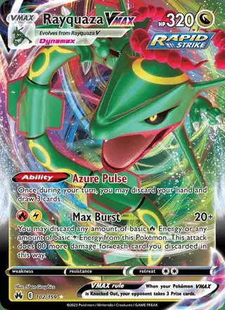 Rayquaza VMAX #102 Crown Zenith PSA 10