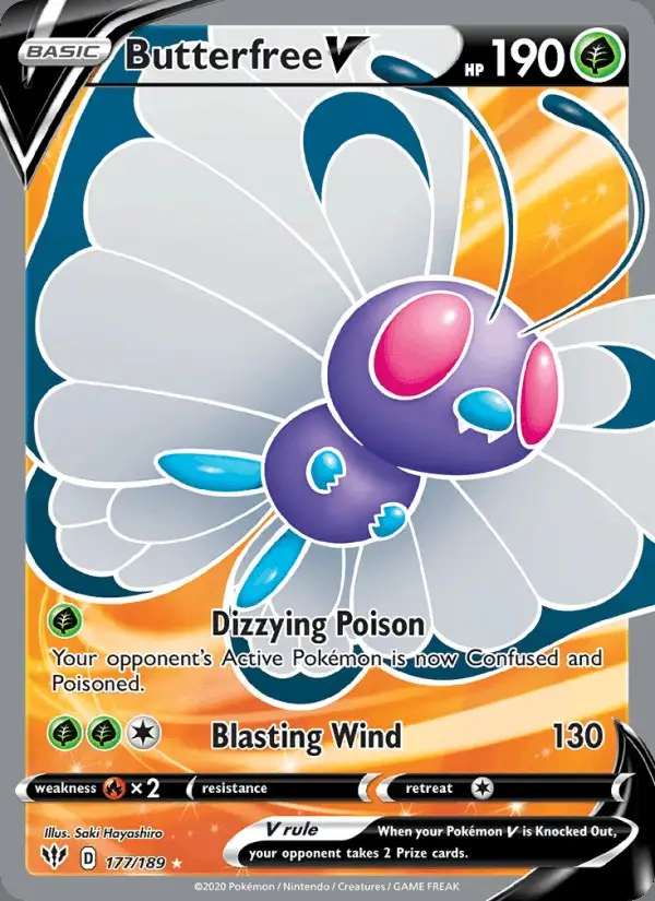 Butterfree V #177 Darkness Ablaze PSA 10