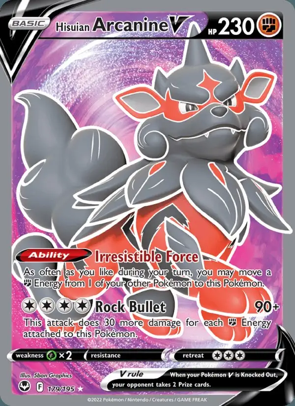 Hisuian Arcanine V #179 Silver Tempest PSA 10