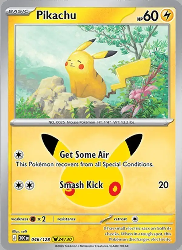 Pikachu #046 30th Celebration PSA 10