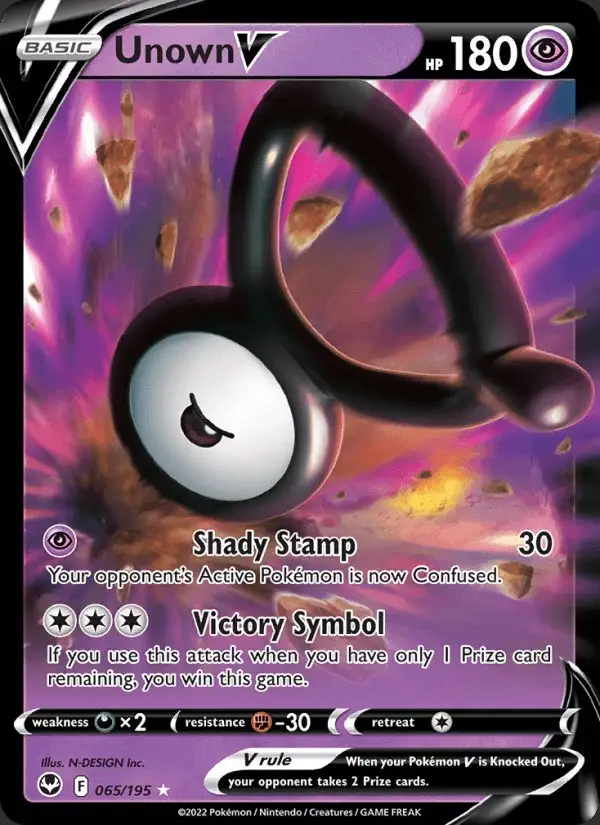 Unown V #065 Silver Tempest PSA 10