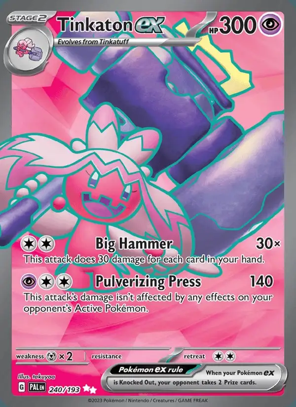Tinkaton ex #240 Paldea Evolved PSA 10