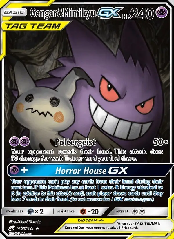 Gengar & Mimikyu GX #165 Team Up PSA 10