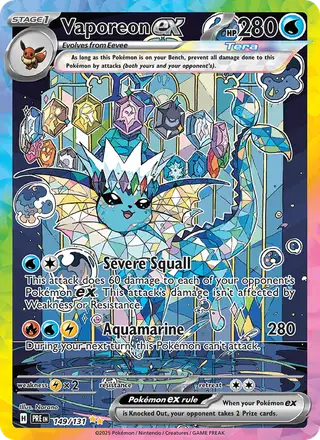 Vaporeon ex #149 Prismatic Evolutions PSA 10