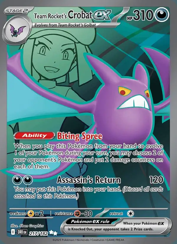 Team Rocket's Crobat ex #217 Destined Rivals PSA 10