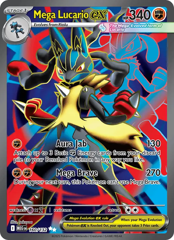 Mega Lucario ex #160 Mega Evolution PSA 10