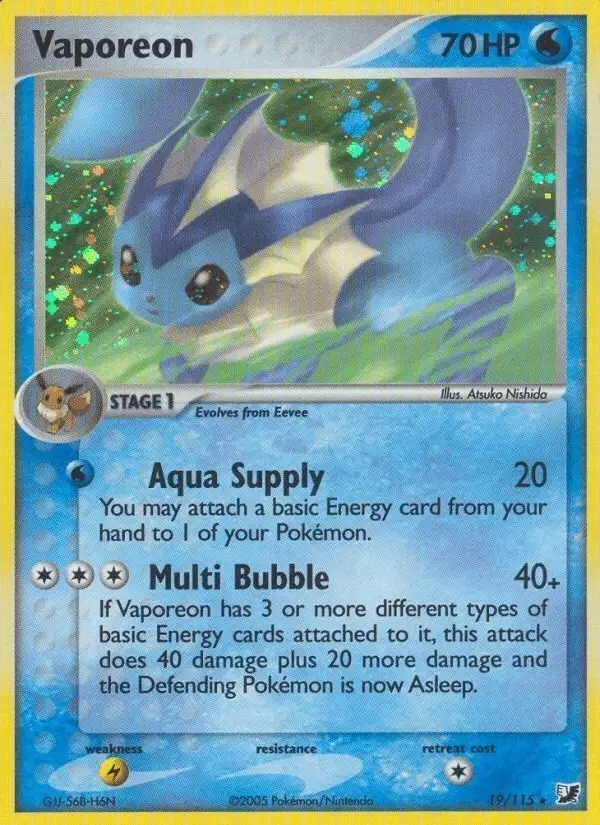 Vaporeon #19 Unseen Forces PSA 10