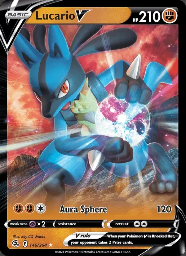 Lucario V #146 Fusion Strike PSA 10