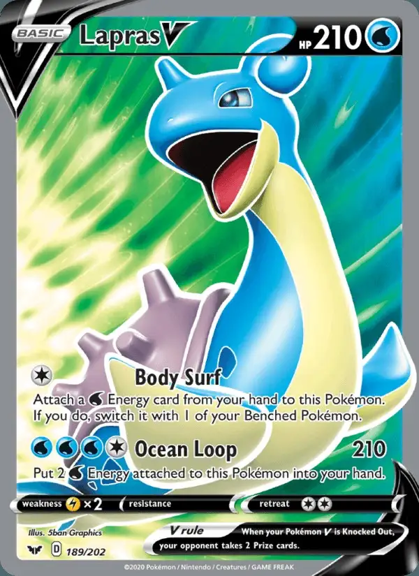 Lapras V #189 Sword & Shield PSA 10