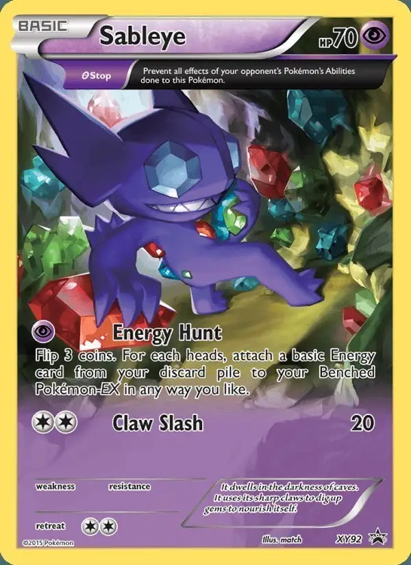 Sableye #XY92 XY Black Star Promos PSA 10