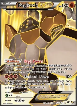 Regirock EX #43a Fates Collide PSA 10