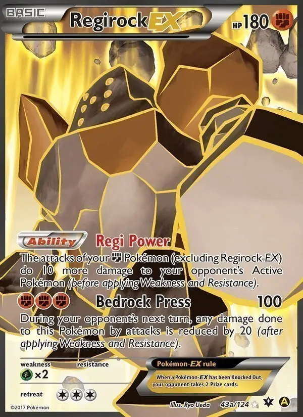 Regirock EX #43a Fates Collide PSA 10