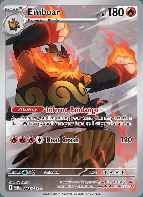 Emboar #098 White Flare PSA 10
