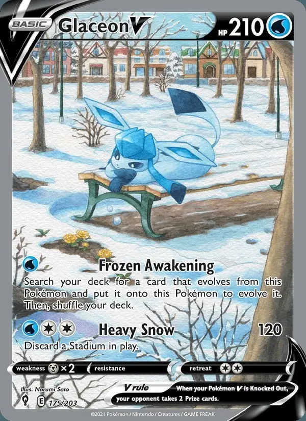 Glaceon V #175 Evolving Skies PSA 10