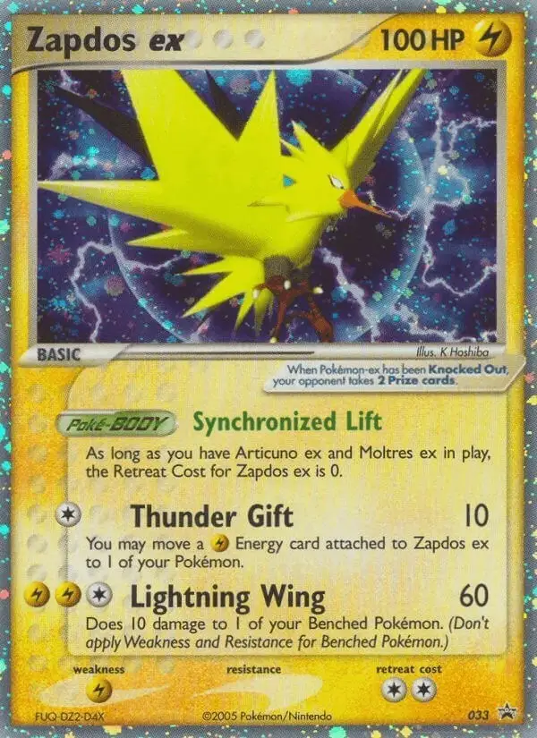 Zapdos ex #33 Nintendo Black Star Promos PSA 10