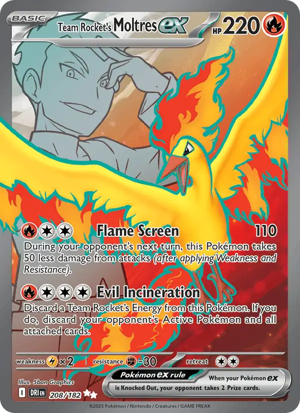 TEAM Rocket's Moltres ex #208 Destined Rivals PSA 10