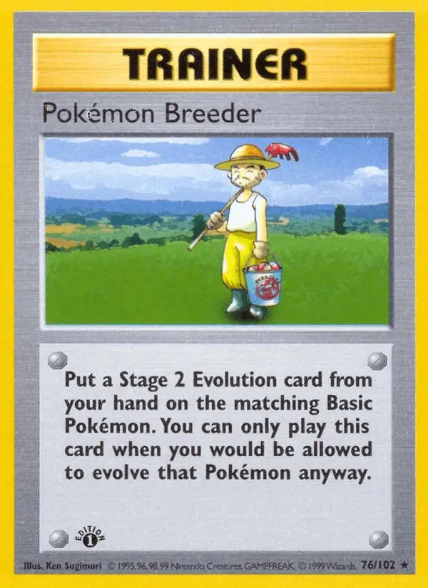 Pokémon Breeder #76 Base Set PSA 10