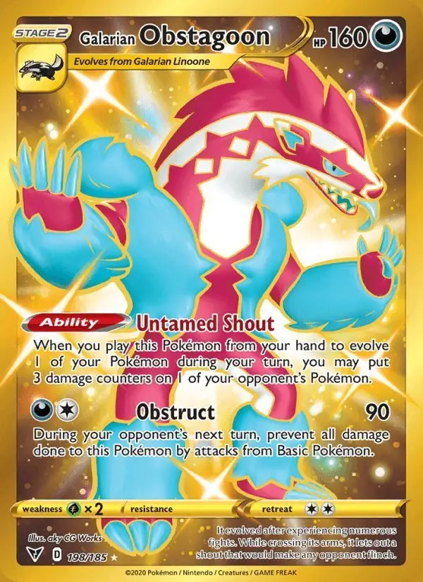 Galarian Obstagoon #198 Vivid Voltage PSA 10