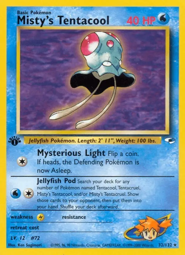 Misty's Tentacool #32 Gym Heroes PSA 10