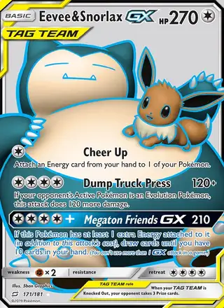 Eevee & Snorlax GX #171 Team Up PSA 10